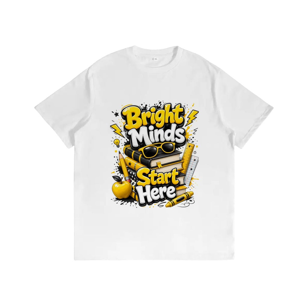 Bright Minds Start Here Graphic School T-Shirt