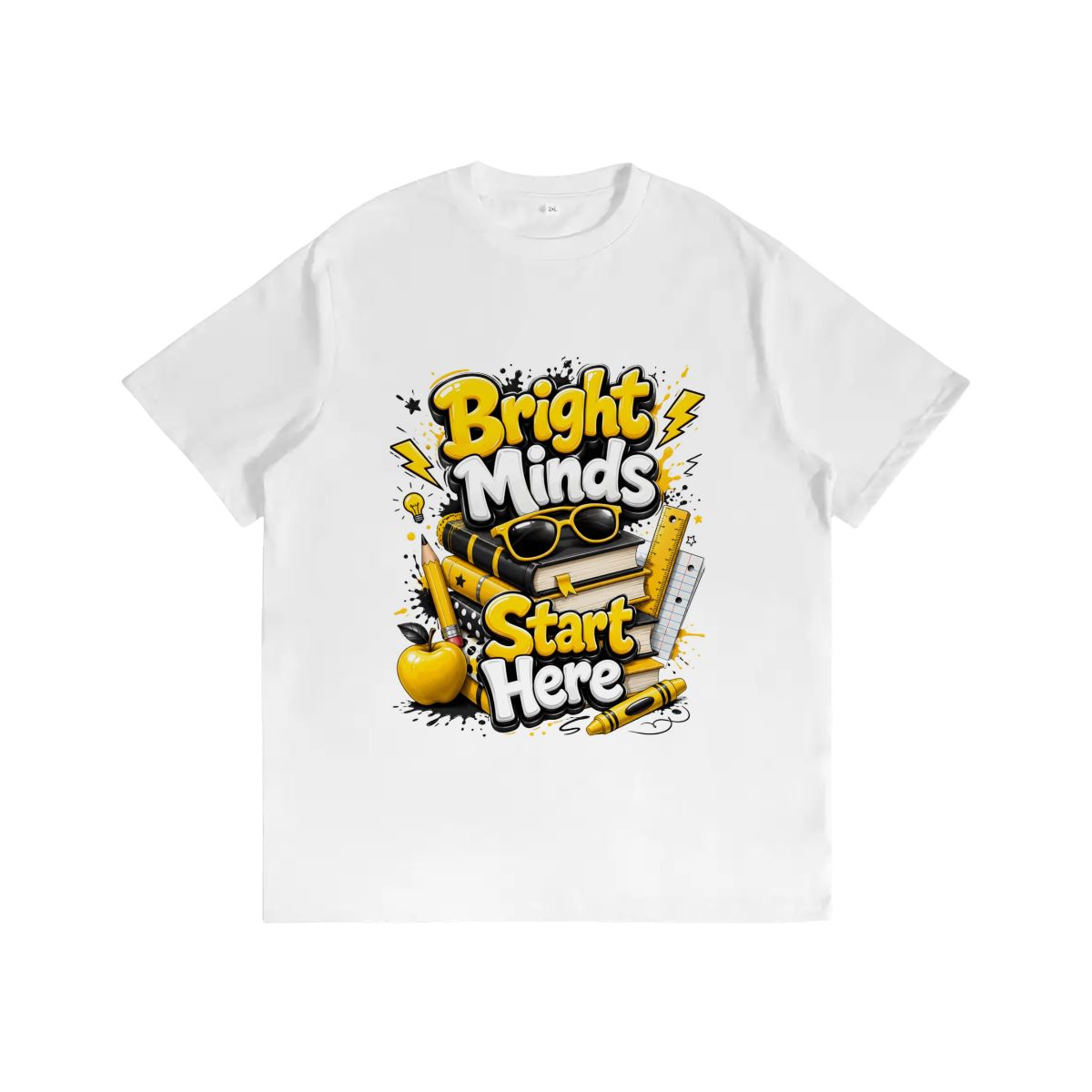 Bright Minds Start Here Graphic School T-Shirt