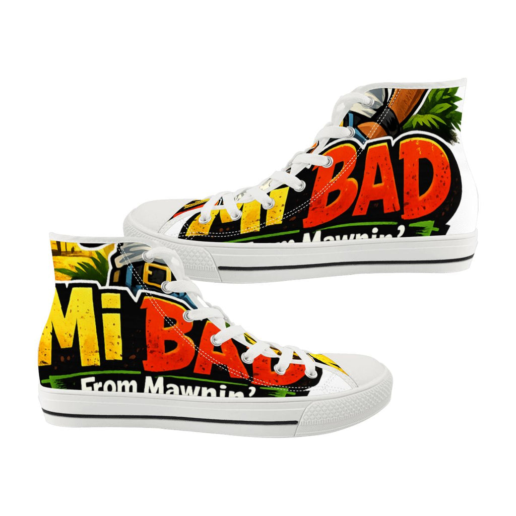 Men's "Mi Bad From Mawnin'" High-Top Canvas Sneakers