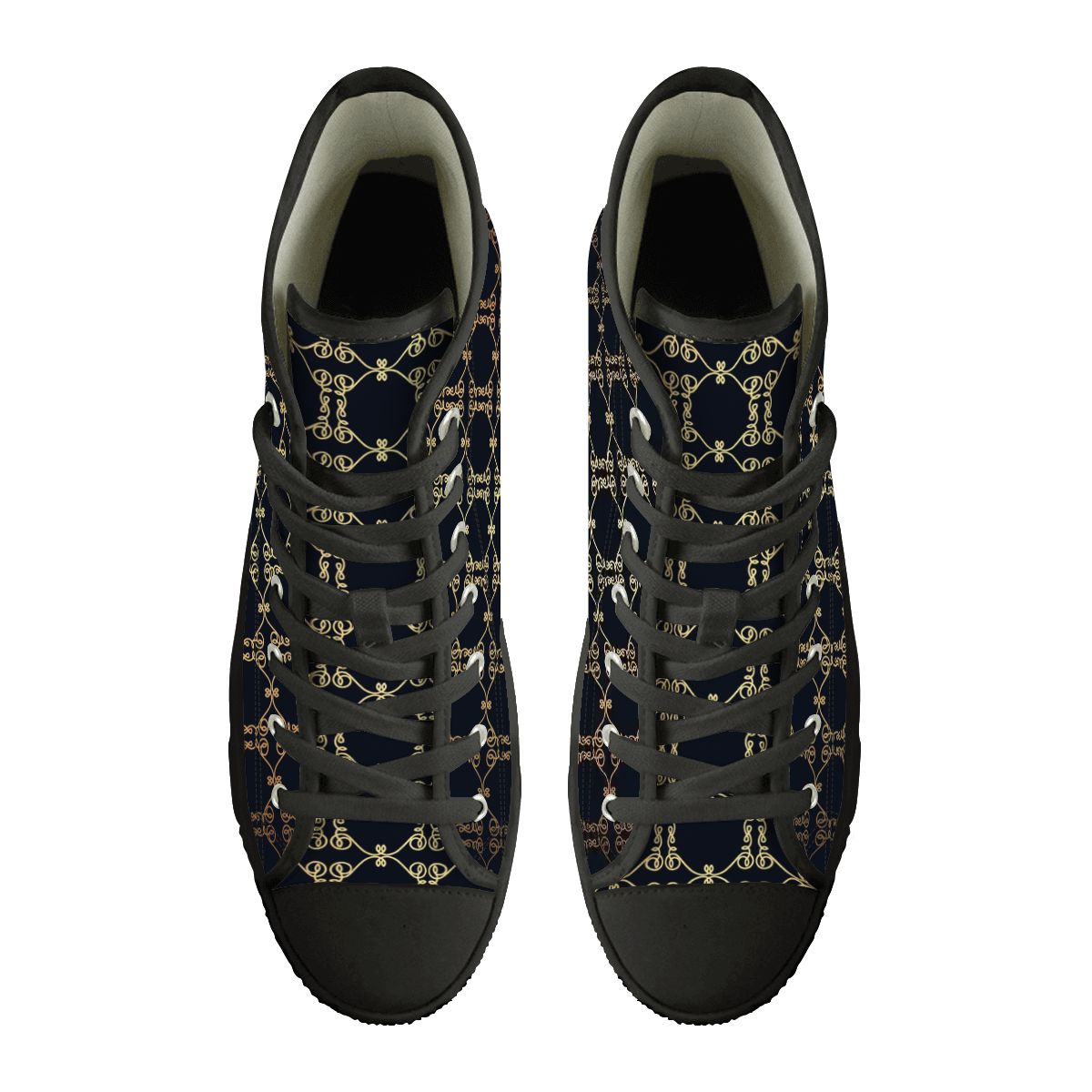 Men's Luxury Pattern High-Top Canvas Sneakers