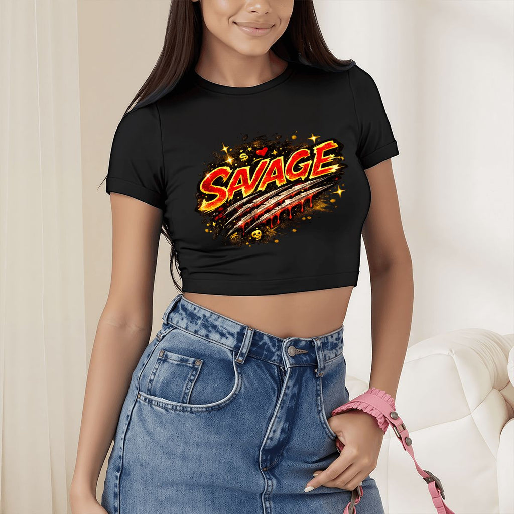 SAVAGE Graphic Crop T-Shirt