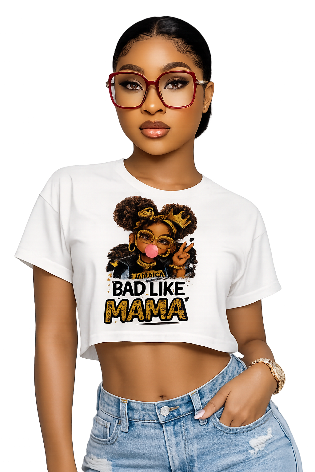 Bad Like Mama Graphic Crop T-Shirt