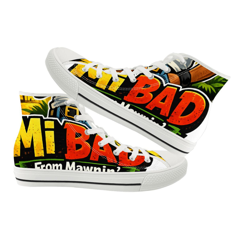 Men's "Mi Bad From Mawnin'" High-Top Canvas Sneakers