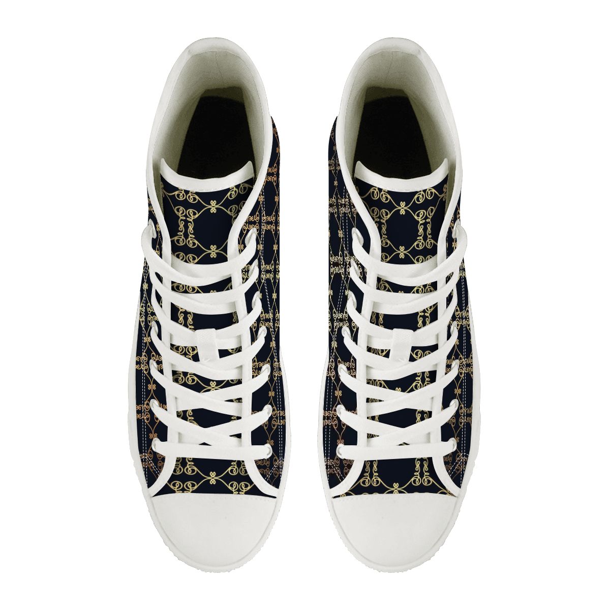 Men's Luxury Pattern High-Top Canvas Sneakers