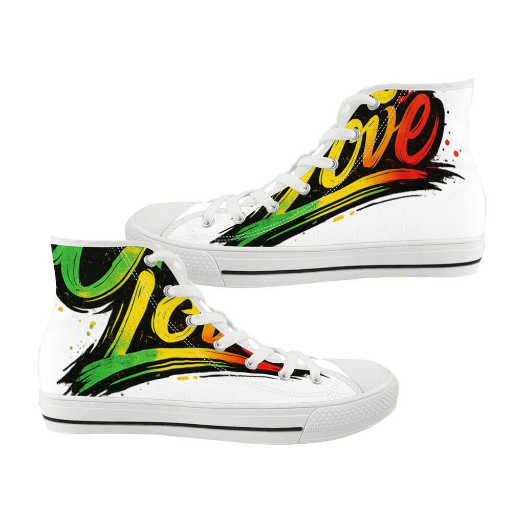 Jamaican Vibes High-Top Canvas Sneakers – Unisex