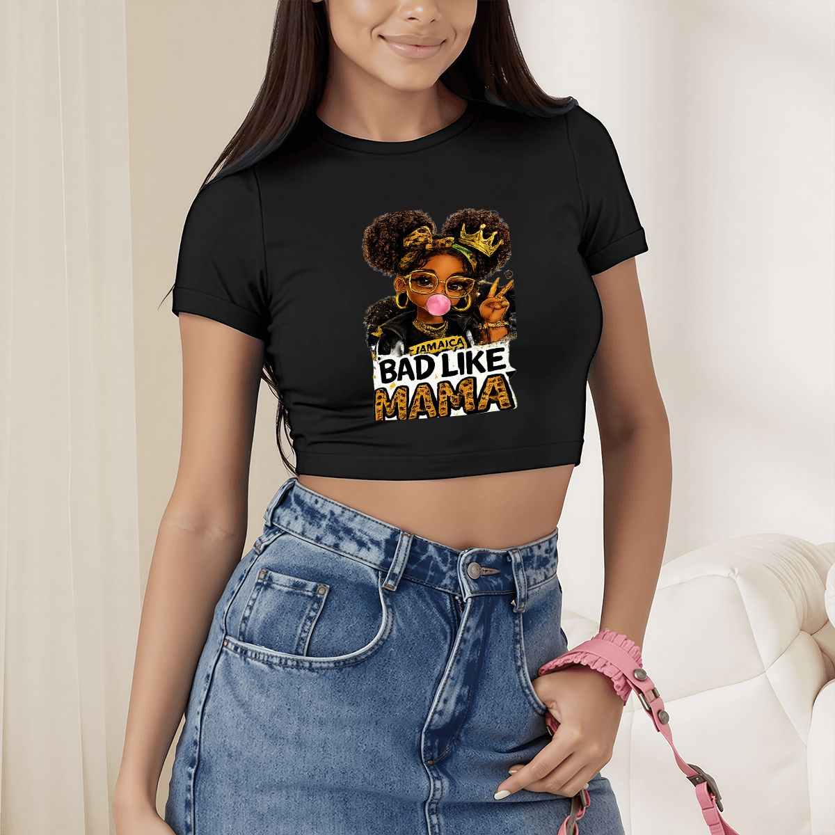 Bad Like Mama Graphic Crop Top
