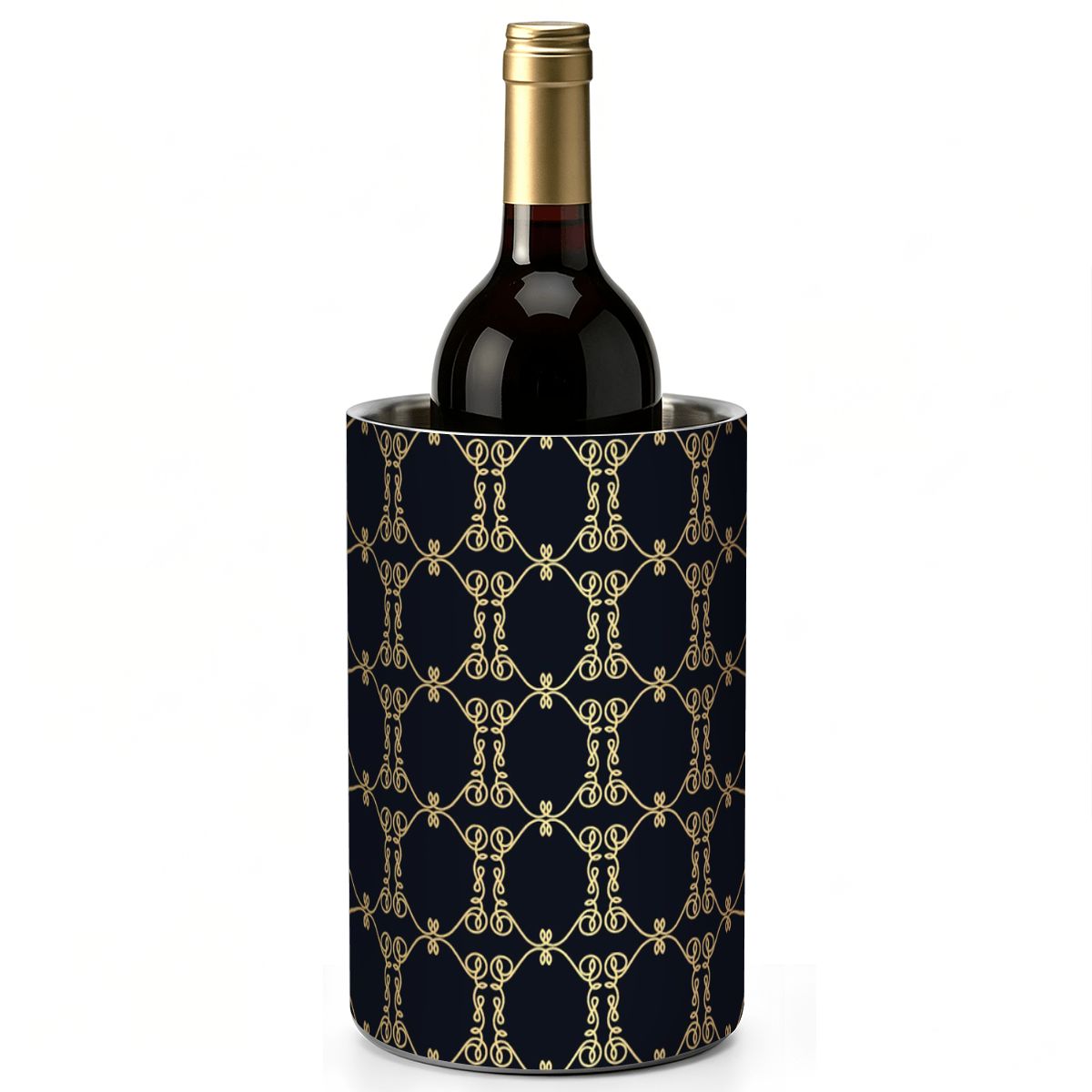 Luxury Black & Gold Pattern Wine Chiller