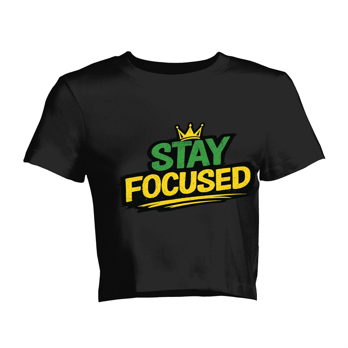 Stay Focused Graphic Crop T-Shirt