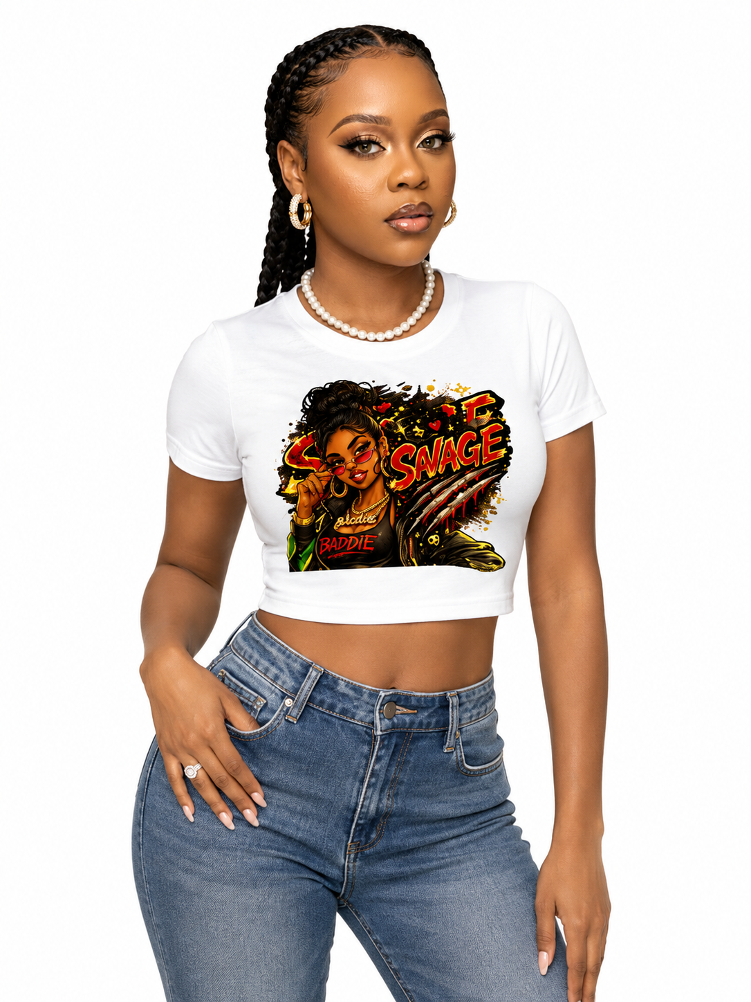 Savage Baddie Graphic Crop T-Shirt