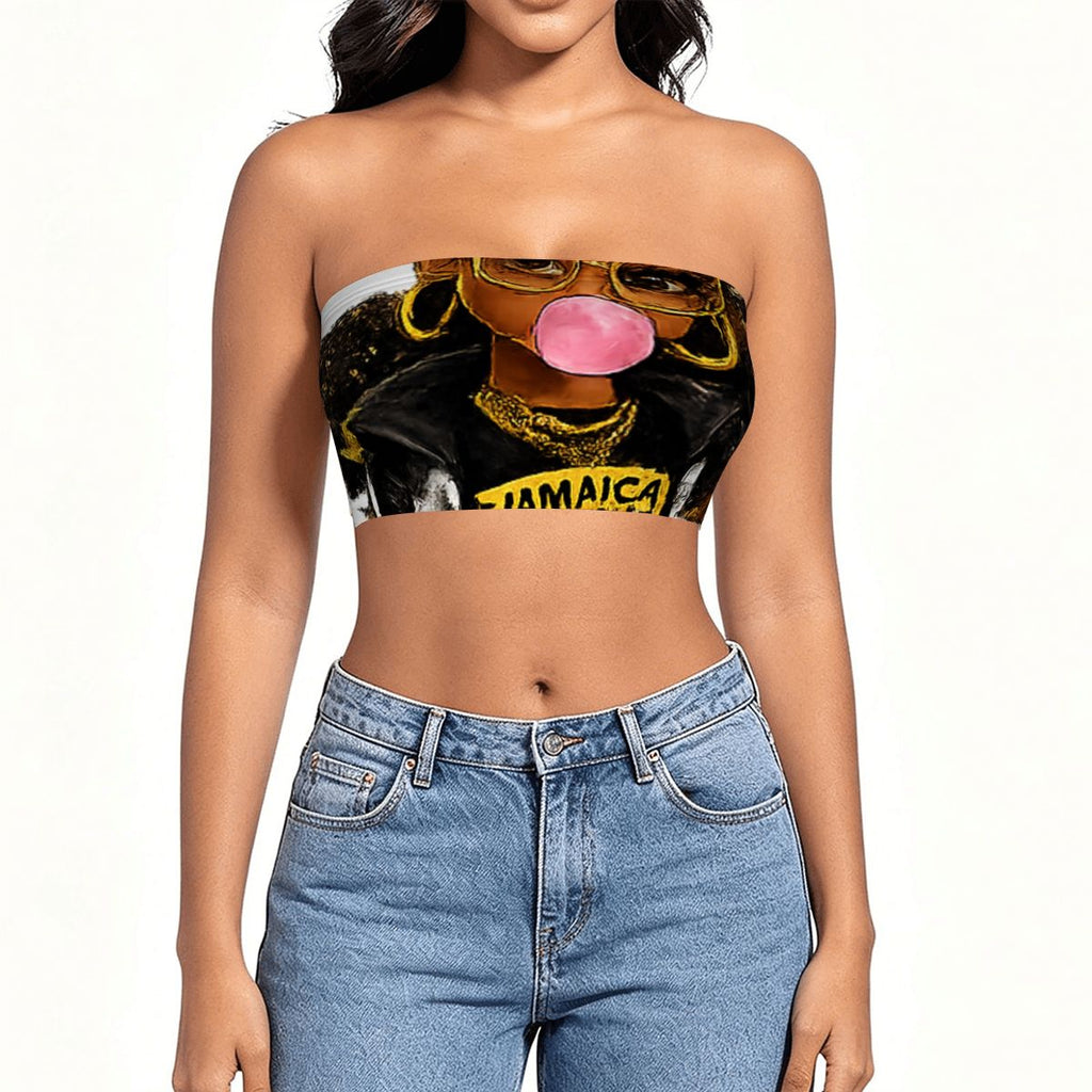 Bad Like Mama Graphic Bandeau Crop Top