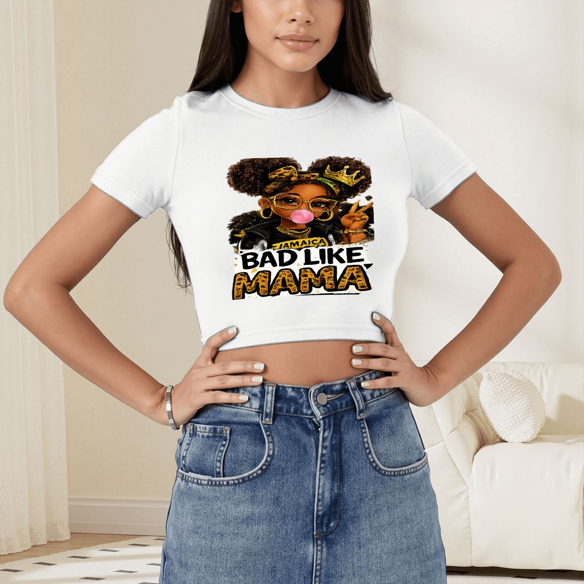 Bad Like Mama Graphic Crop T-Shirt