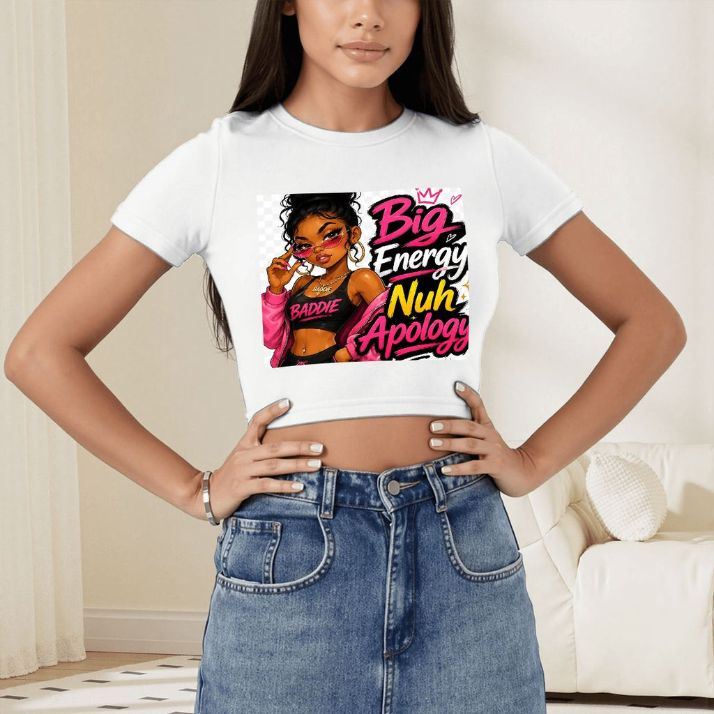 Big Energy Nuh Apology Crop T-Shirt