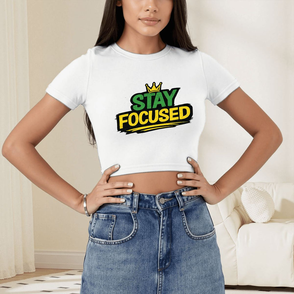 Stay Focused Graphic Crop T-Shirt