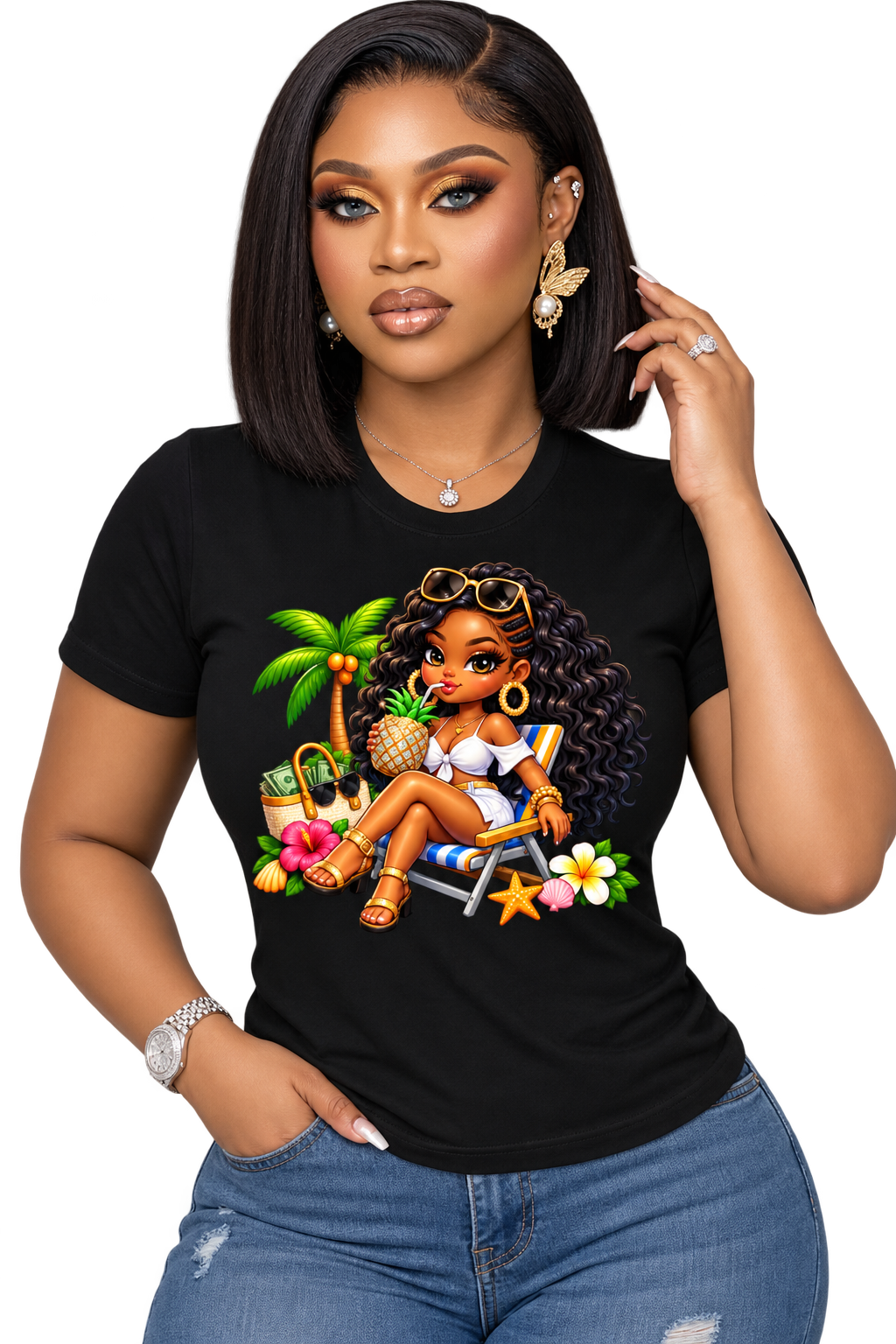 Island Girl Summer Vibes Graphic T-Shirt