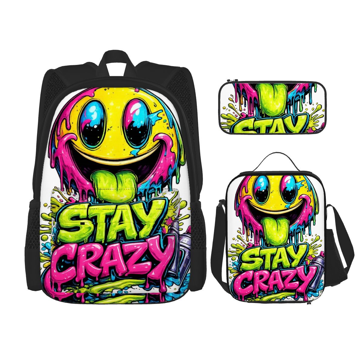 Stay Crazy Graffiti Bag Set