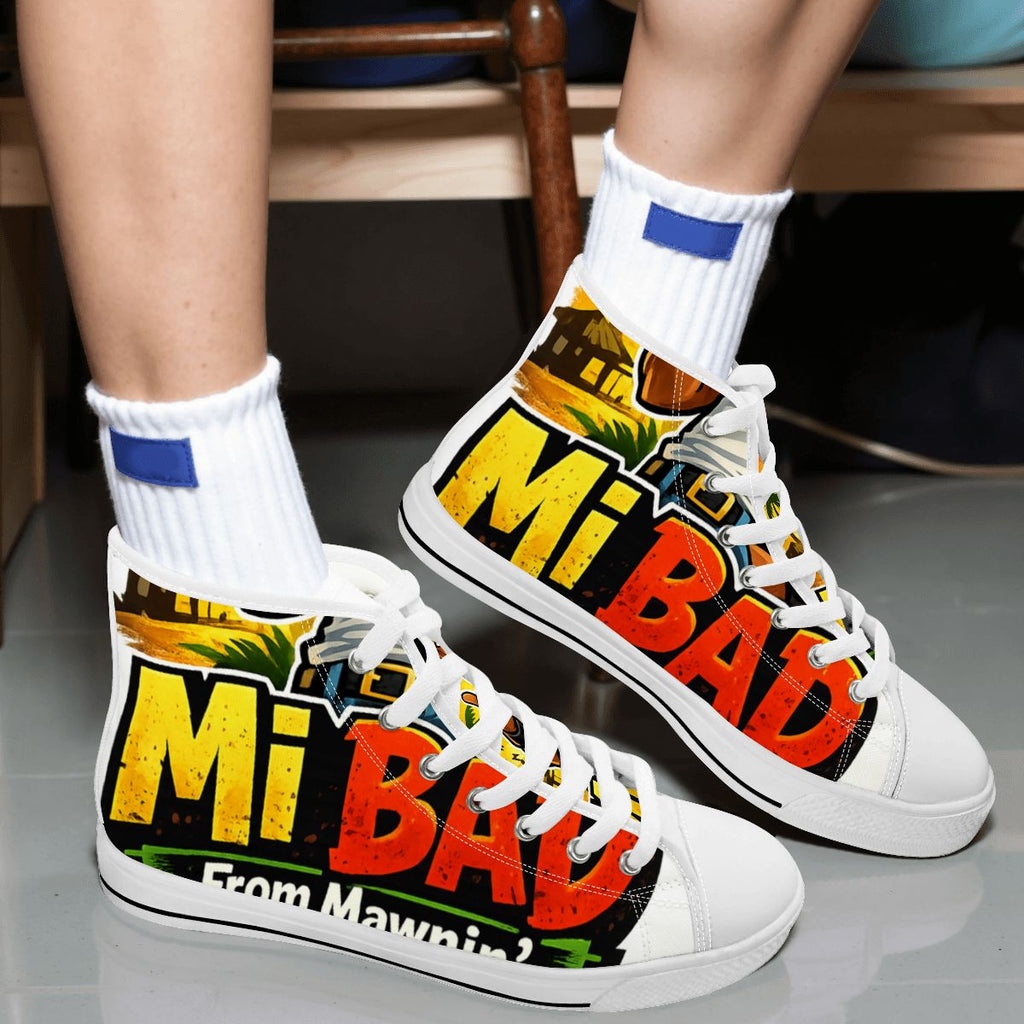 Men's "Mi Bad From Mawnin'" High-Top Canvas Sneakers