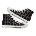 Men's Luxury Pattern High-Top Canvas Sneakers