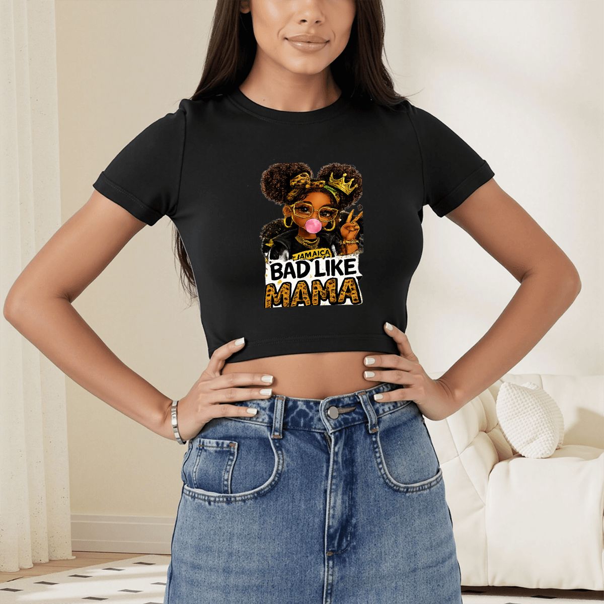 Bad Like Mama Graphic Crop Top
