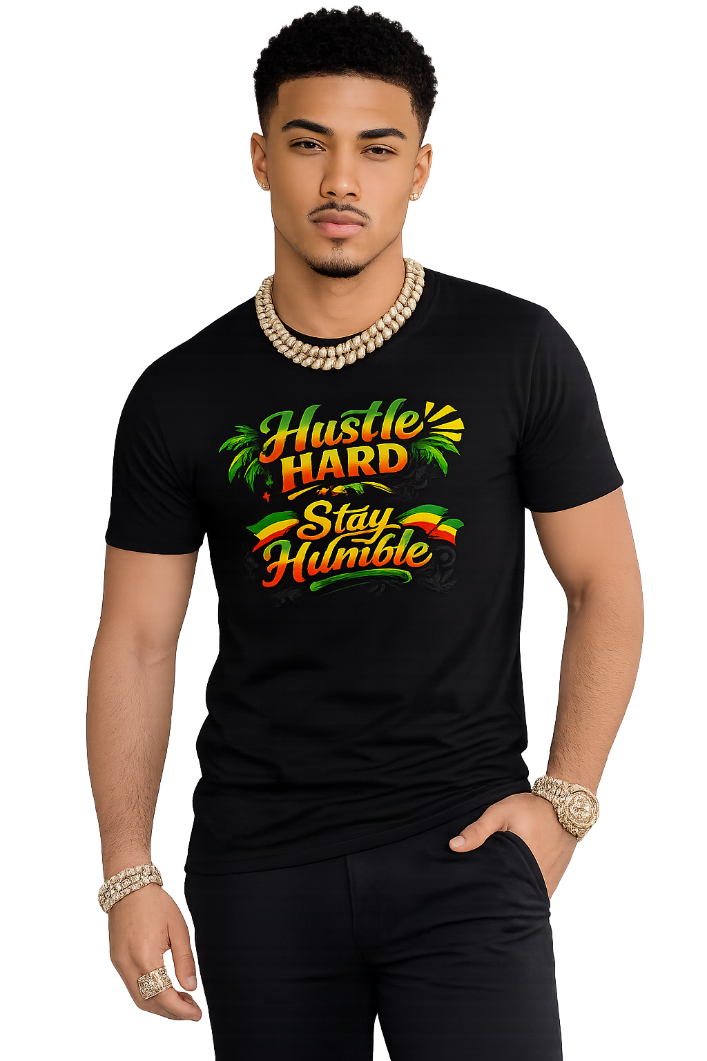 Hustle Hard, Stay Humble Men's Graphic T-Shirt