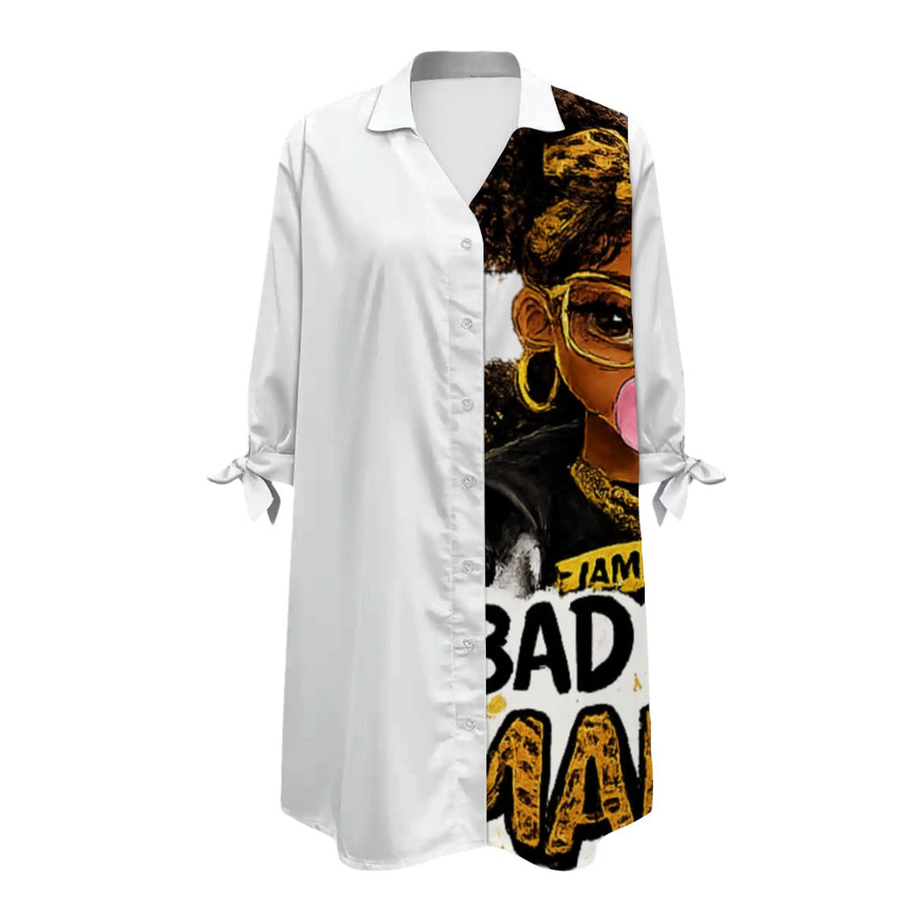 Bad Like Mama Button-Down Shirt Dress