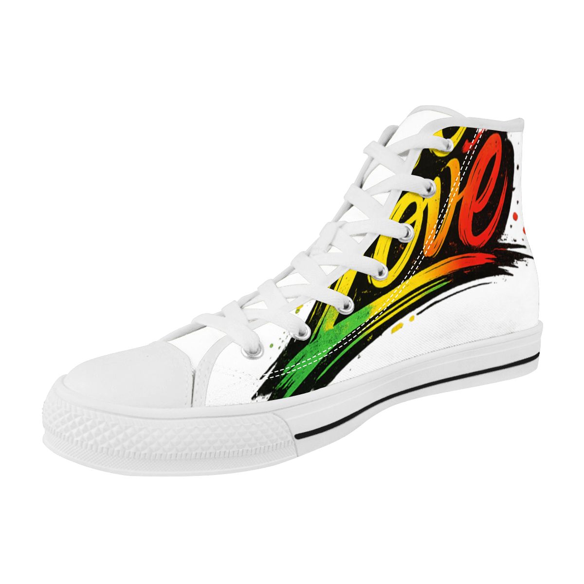Jamaican Vibes High-Top Canvas Sneakers – Unisex