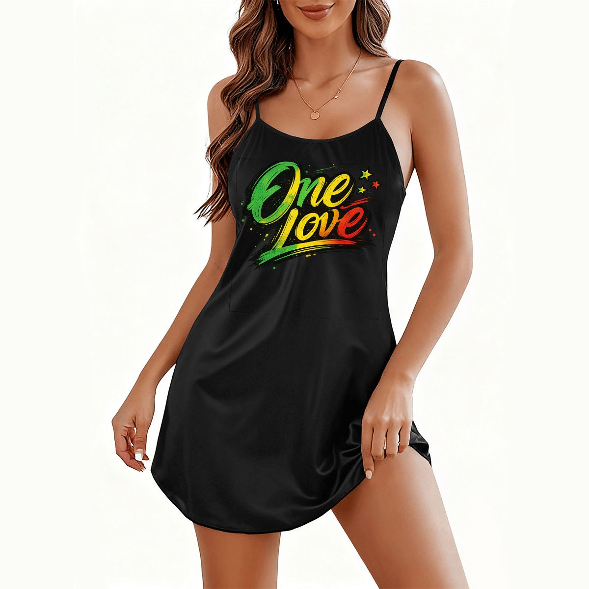 One Love Spaghetti Strap Mini Dress