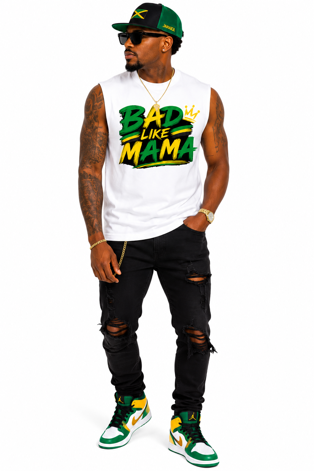 Bad Like Mama Sleeveless Graphic Muscle Shirt