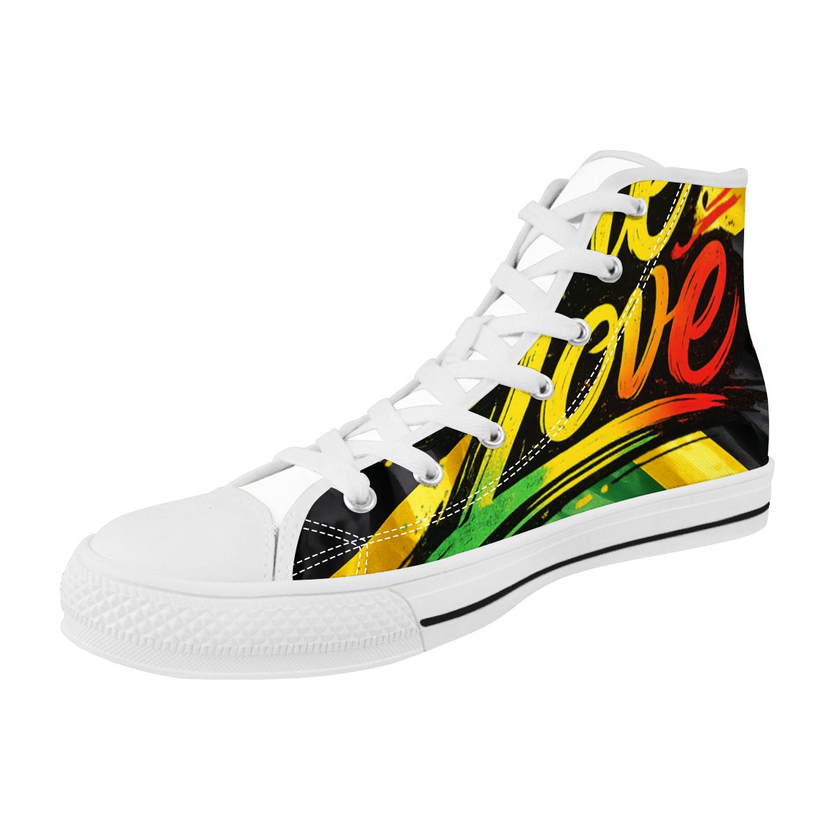 Jamaican Flag High-Top Canvas Sneakers – men