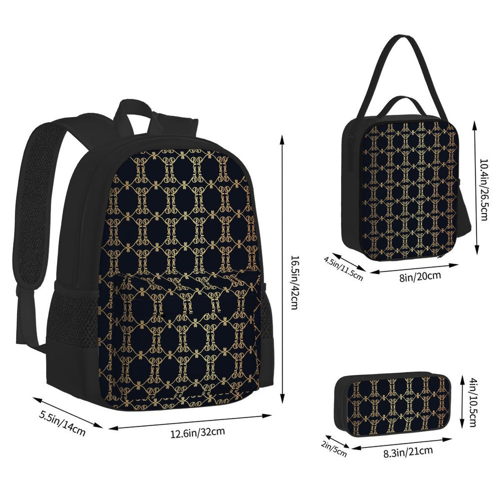 Luxury Monogram 3-Piece Backpack Set