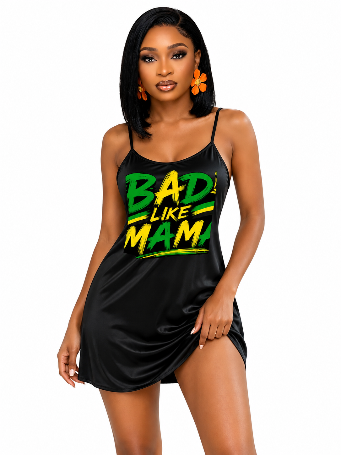 Bad Like Mama" Spaghetti Strap Mini Dress – Jamaican