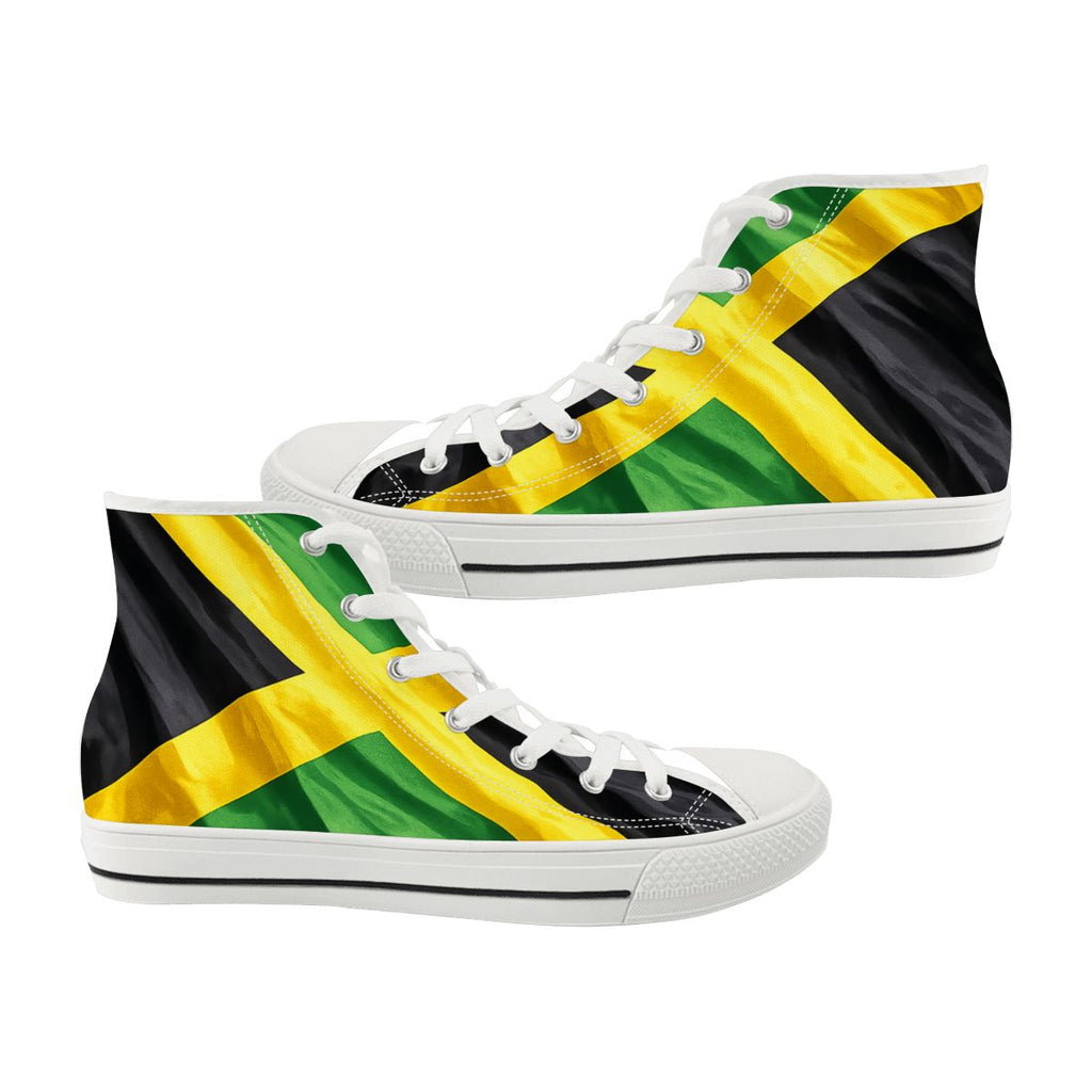 Jamaican Flag High-Top Canvas Sneakers – men
