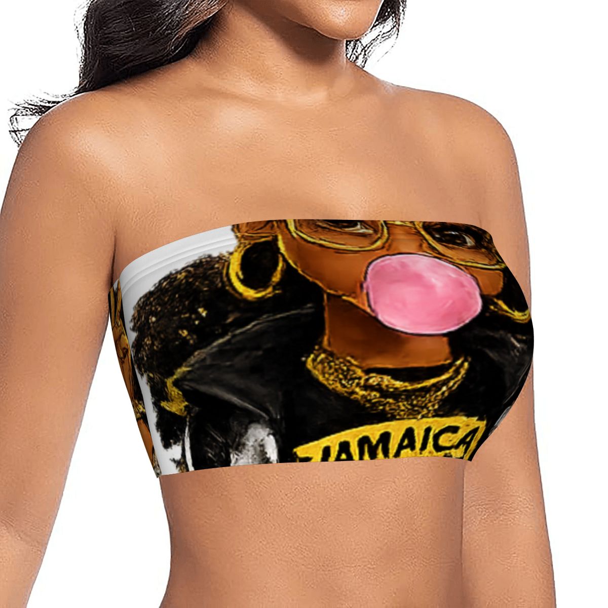 Bad Like Mama Graphic Bandeau Crop Top