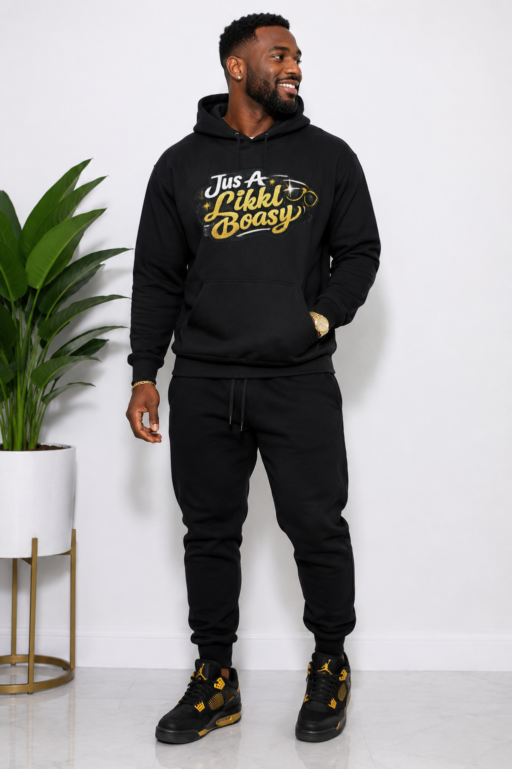 Jus A Likkle Boasy relaxed hoodie