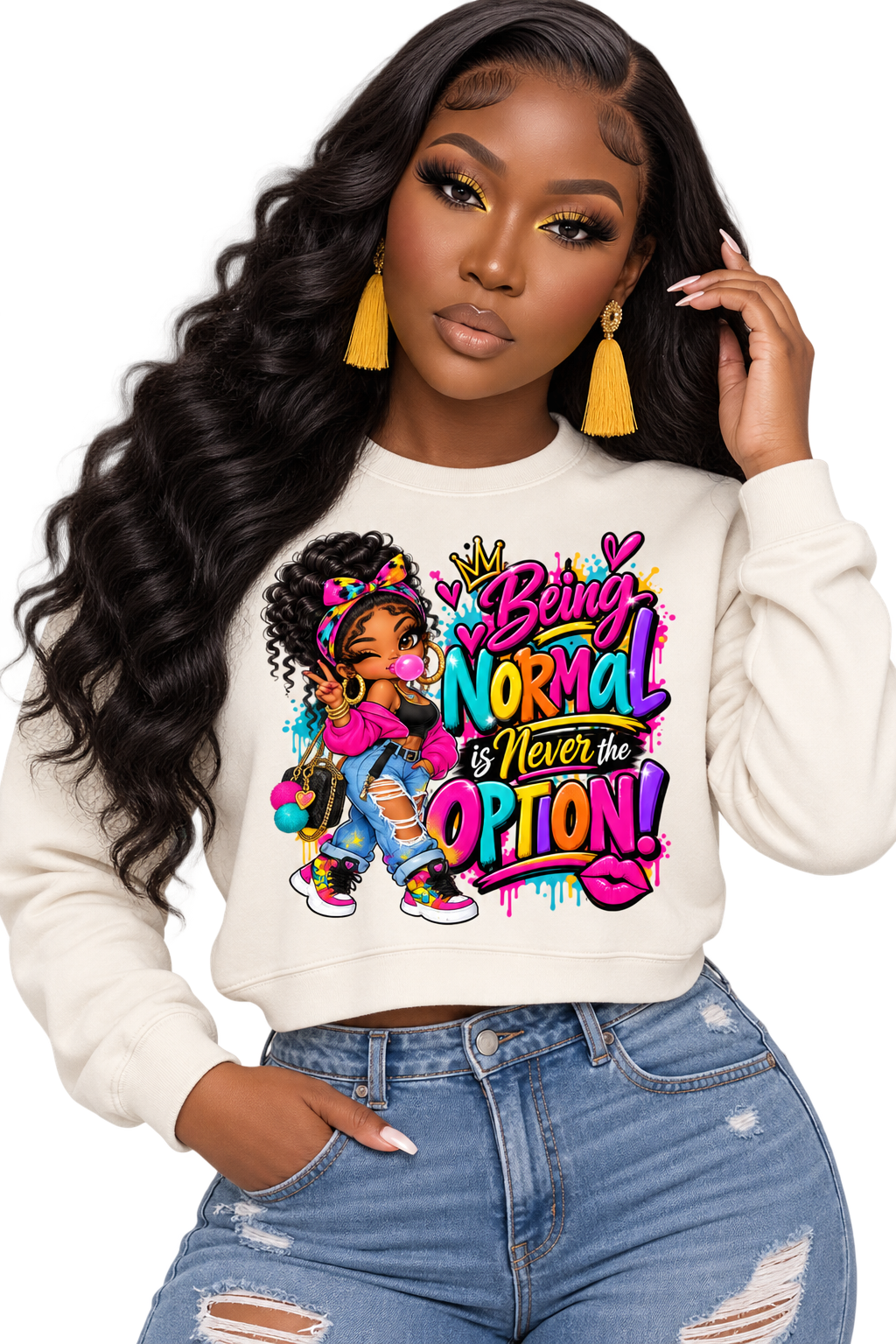 Being Normal Is Never the Option Graphic Sweatshirt