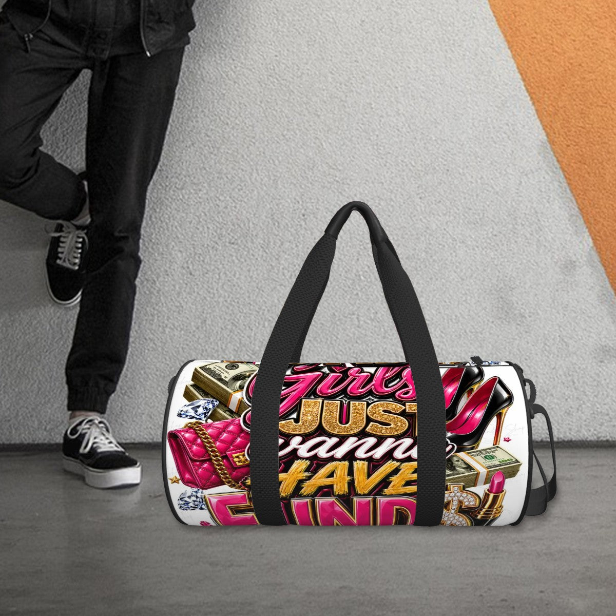Just Wanna Have Fun Graphic Duffel Bag