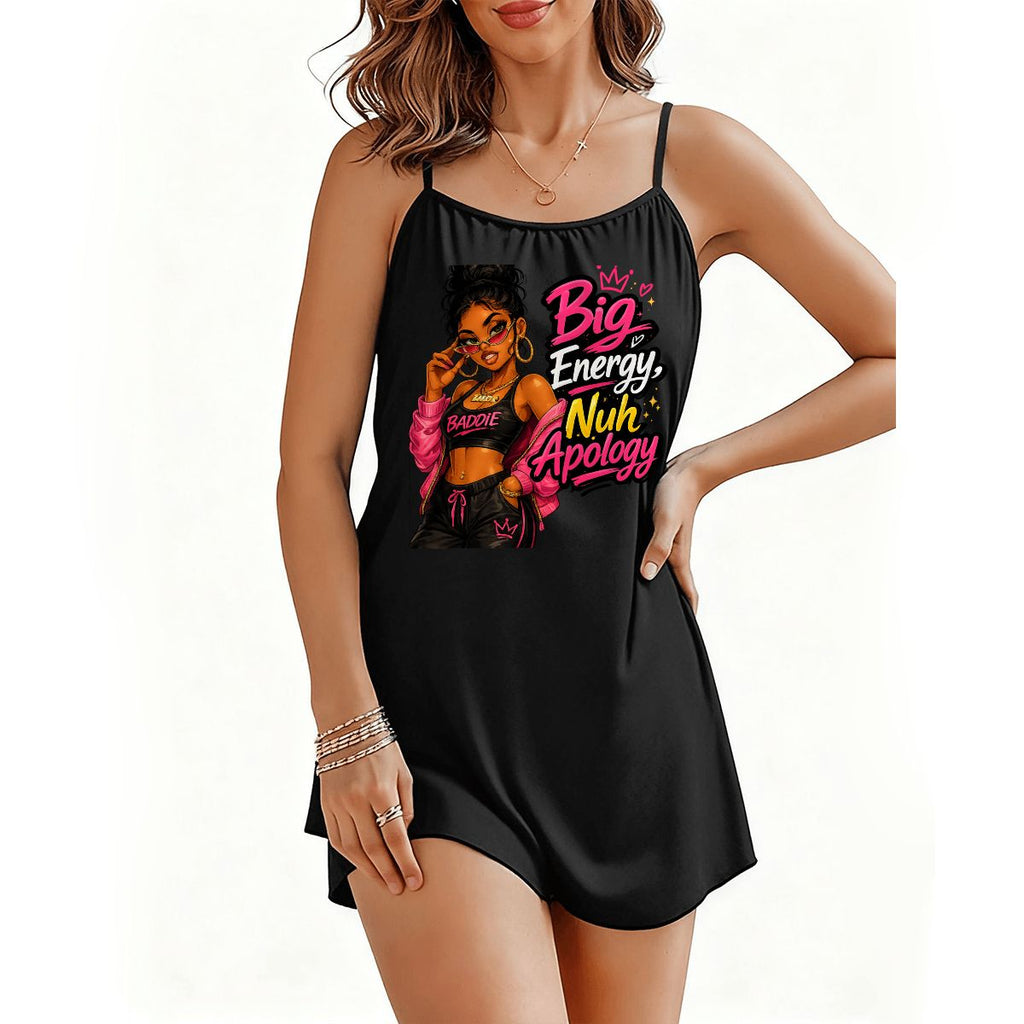 Big Energy Nuh Apology Spaghetti Strap Mini Dress