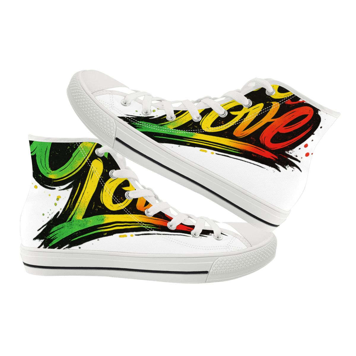 Jamaican Vibes High-Top Canvas Sneakers – Unisex