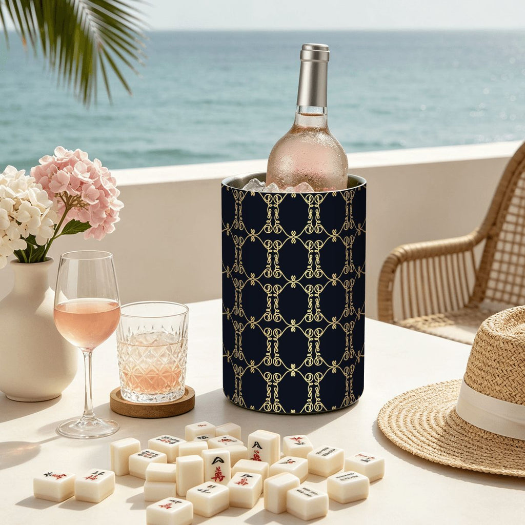 Luxury Black & Gold Pattern Wine Chiller