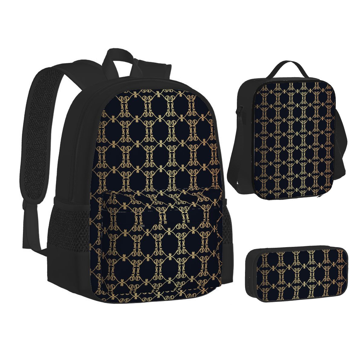Luxury Monogram 3-Piece Backpack Set