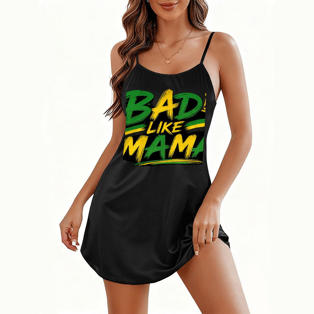 Bad Like Mama" Spaghetti Strap Mini Dress – Jamaican
