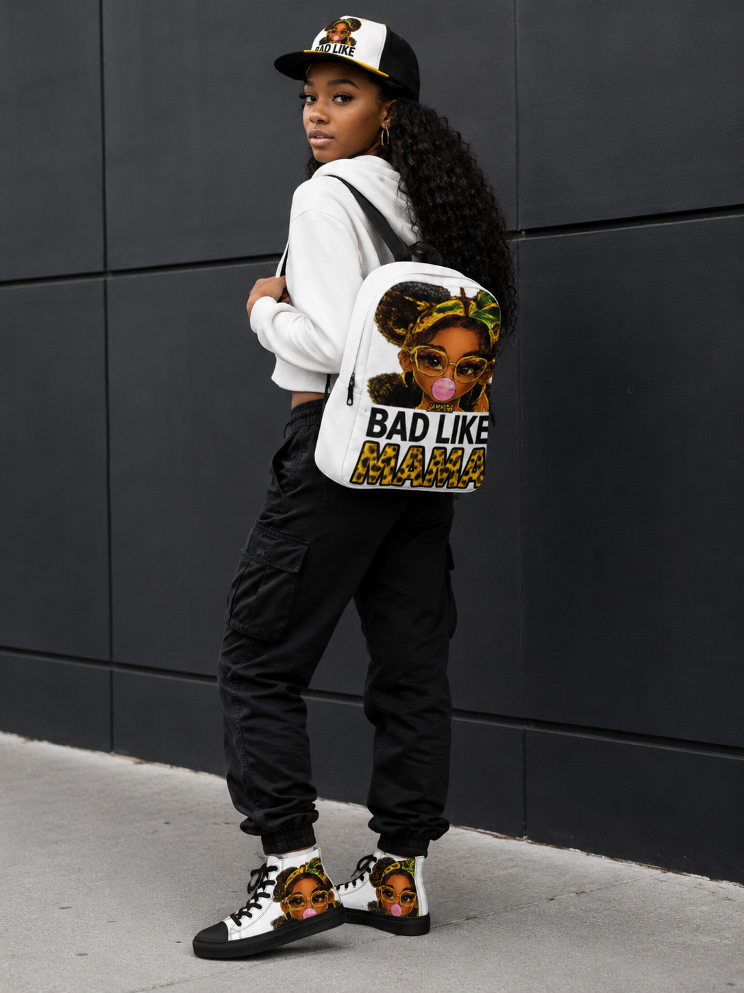 Bad Like Mama High-Top Canvas Sneakers
