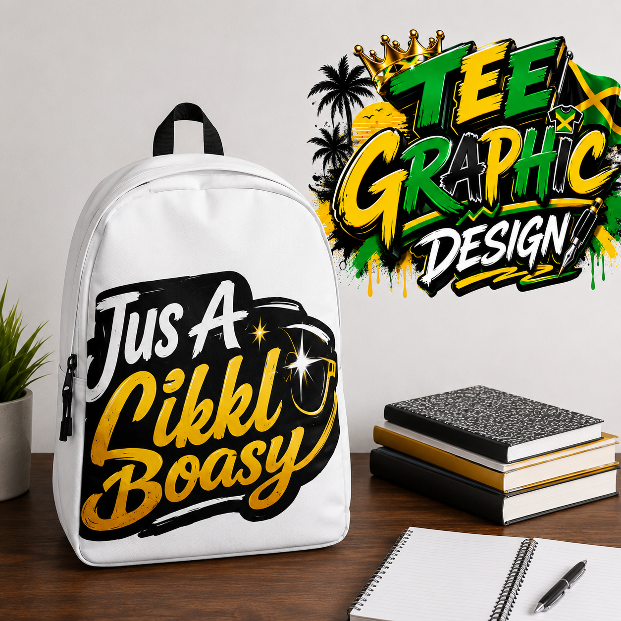 Jus A Likkle Boasy Graphic Backpack