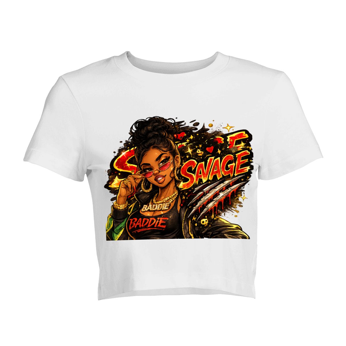 Savage Baddie Graphic Crop T-Shirt