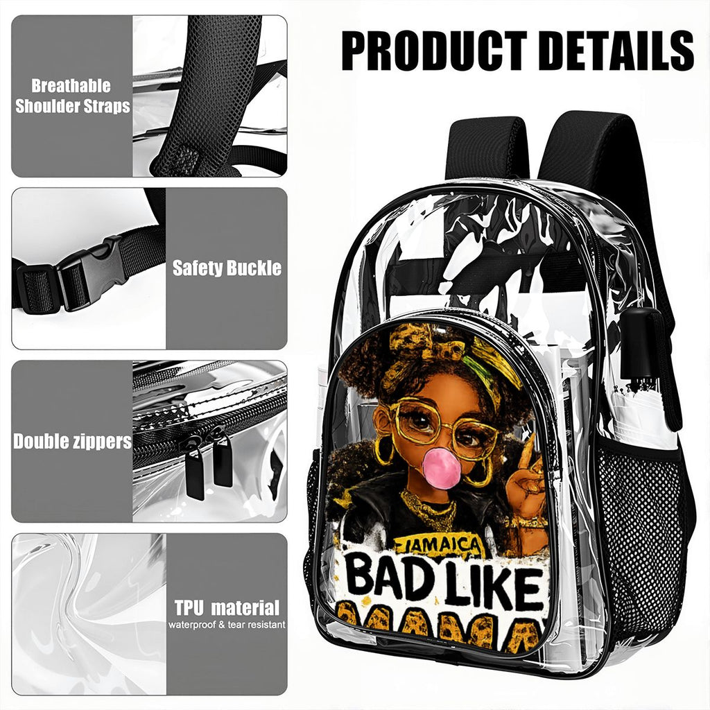 Bad Like Mama Clear Backpack