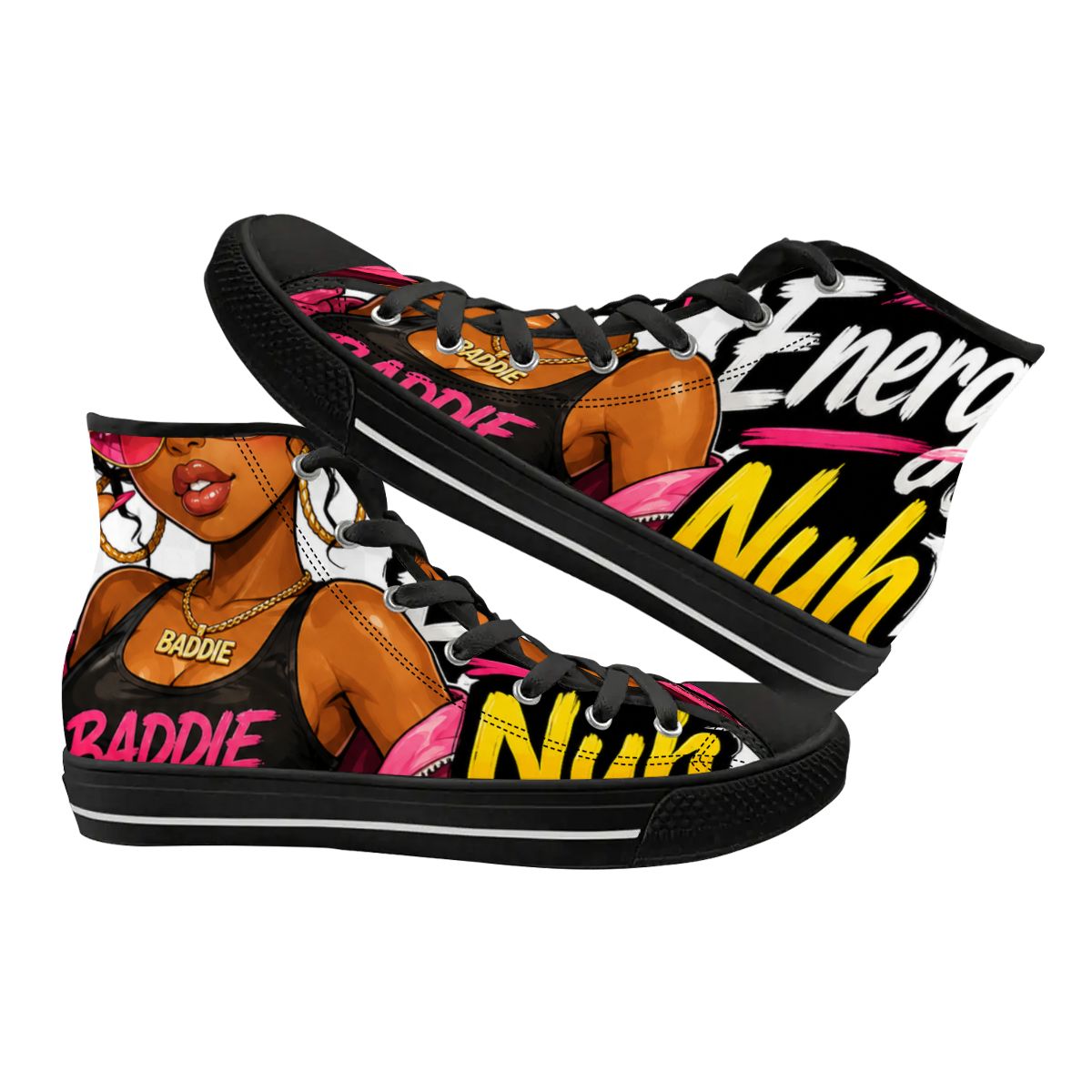 Big Energy Nuh Apology High-Top Canvas Sneakers