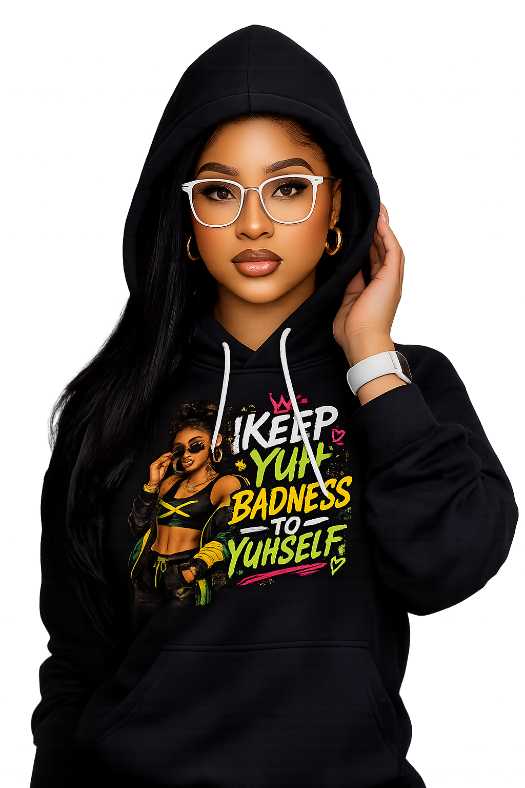 "Keep Yuh Badness to Yuhself" Graphic Hoodie