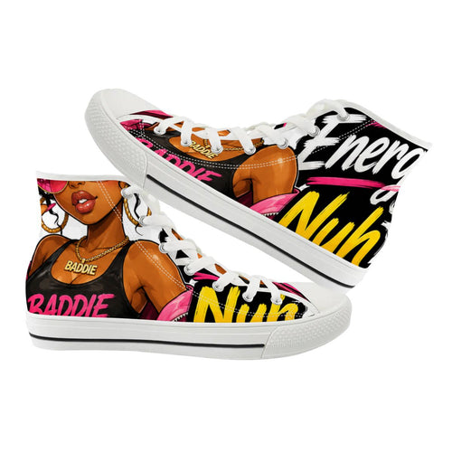 Big Energy Nuh Apology High-Top Canvas Sneakers