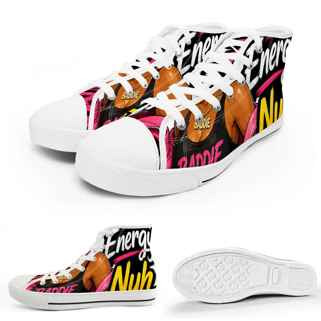 Big Energy Nuh Apology High-Top Canvas Sneakers