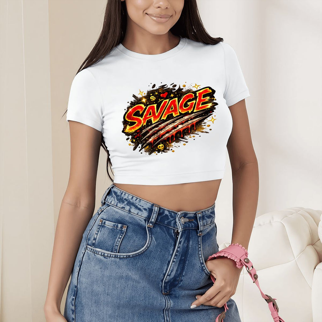 SAVAGE Graphic Crop T-Shirt