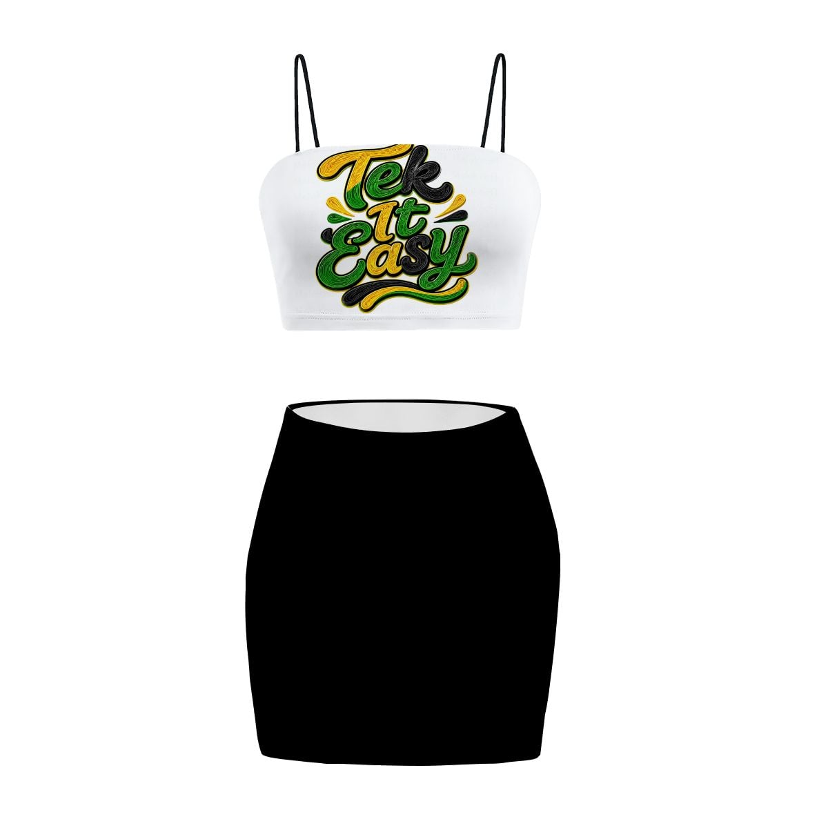 Take It Easy Graphic Crop Top set 2pcs